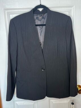 Alex Marie Black Blazer Single Button Pinstripe NWT 14